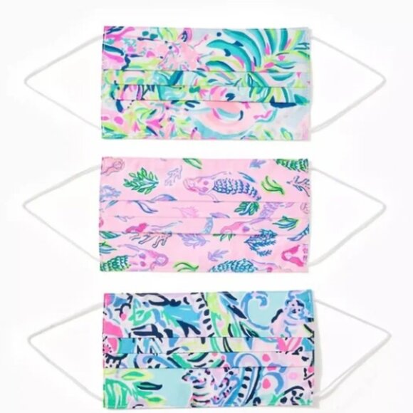 NWT Lilly Pulitzer Lilly’s Favorite Rainbow Pack 3 Masks Sealed Package One SZ - Picture 1 of 2